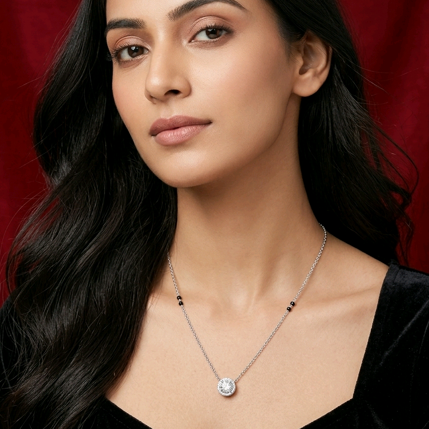 Silver CZ Pendant Chain